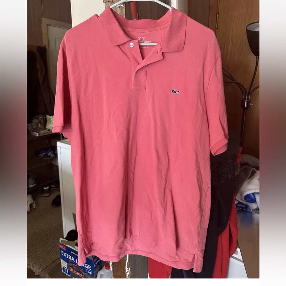 Vineyard vines polo men’s large pink casual preppy short sleeve shirt